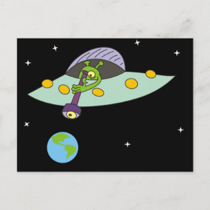 Funny Cartoon Alien et carte postale