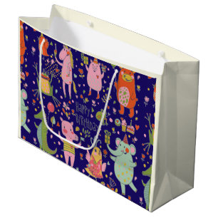 Funny Cartoon Animals Sing Happy Birthday Große Geschenktüte