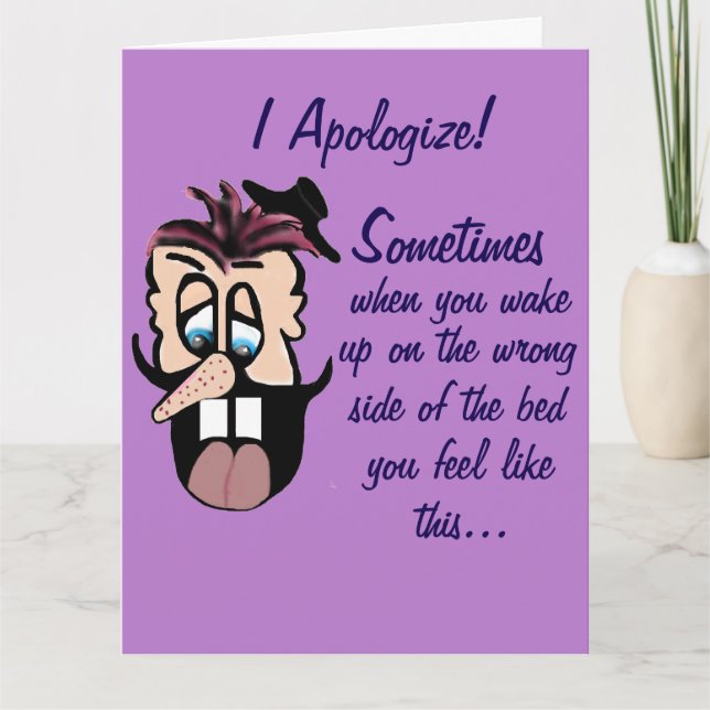 Funny Cartoon Apology  Karte (Vorderseite)