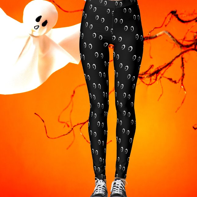 Funny Cartoon Augen im dunklen Halloween-Kostüm Leggings (Von Creator hochgeladen)