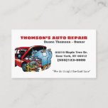 Funny Cartoon Automotive Mechanical Auto Visitenkarte<br><div class="desc">Funny Cartoon Automotive Mechanic Auto Business Card.</div>