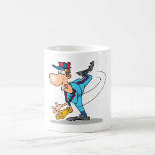 Funny Cartoon Baseball Pitcher Tauchen Kaffeetasse