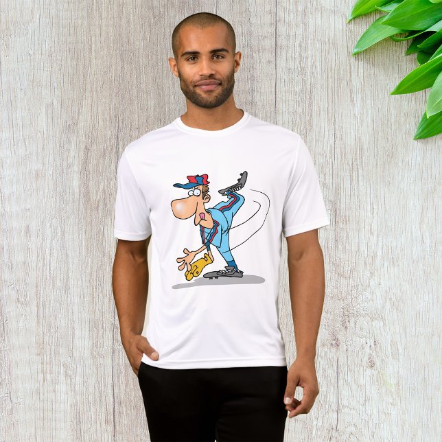 Funny Cartoon Baseball Pitcher Tauchen T-Shirt (Von Creator hochgeladen)
