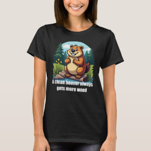 Funny Cartoon Beaver Women's T - Shirt