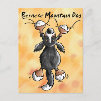 Funny Cartoon Bernese Mountain Dog Postcard Postkarte