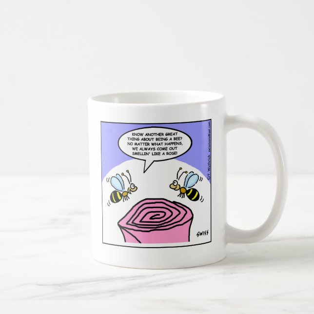 Funny Cartoon Bienen riechen wie ein Rose Gärtner Kaffeetasse (Rechts)