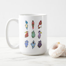 Funny Cartoon Bird Muster Tasse