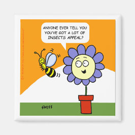 Funny Cartoon Blume und Biene mit Insekten Appeal Magnet