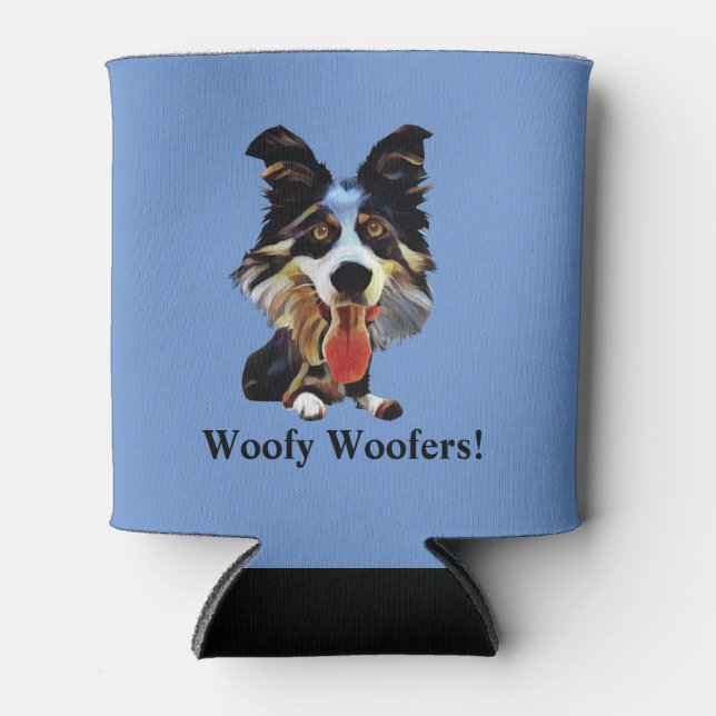 Funny Cartoon Border Collie Can Cooler Dosenkühler (Vorderseite)
