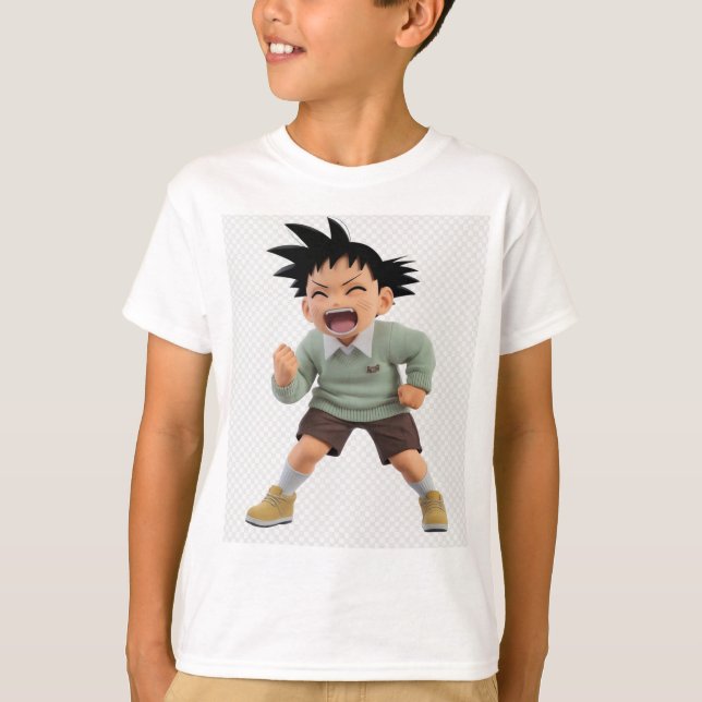 Funny Cartoon Boy - Spielerisches T-Shirt (Vorderseite)