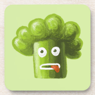 Funny Cartoon Broccoli Getränkeuntersetzer