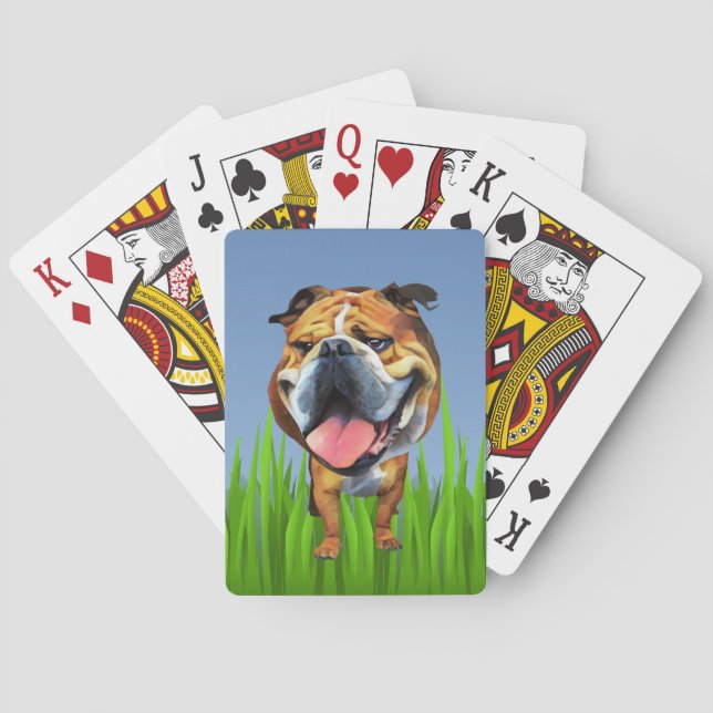 Funny Cartoon Bulldog Playing Cards Spielkarten (Rückseite)
