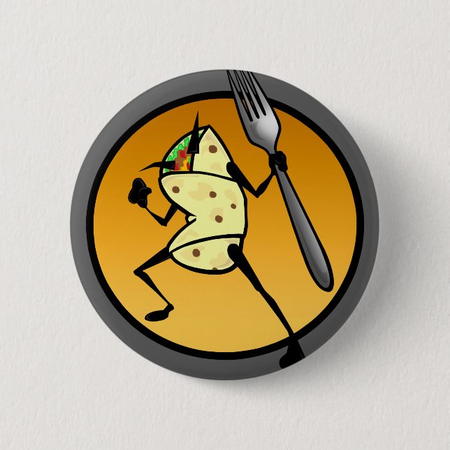 FUNNY CARTOON BURRITO ROUND SCHALTFLÄCHE BUTTON (Vorderseite)