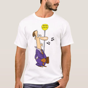 Funny Cartoon BusinessMann an Bushaltestelle T-Shirt