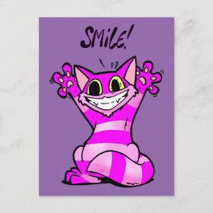 Funny Cartoon Cat, lächeln Postkarte
