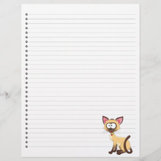 Funny Cartoon Cat Lined Pet Letterhead
