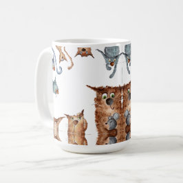 Funny cartoon cats kaffeetasse