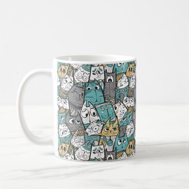 Funny Cartoon Cats Kaffeetasse (Links)