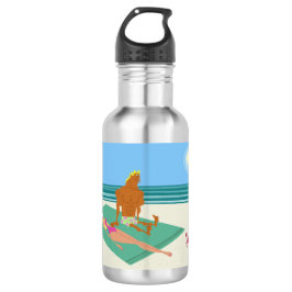 Funny Cartoon Characters Beach Edelstahlflasche