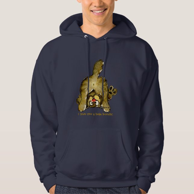 Funny Cartoon Chat I Liebe Sie ein Hole Bunch Hoodie (Vorderseite)