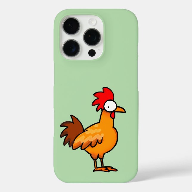 Funny Cartoon Chicken Illustration iPhone 16 Pro Hülle (Rückseite)