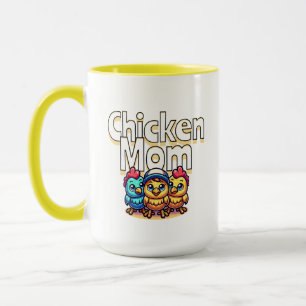 Funny Cartoon Chicks Mama von Hühnern Tasse