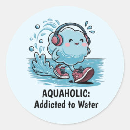 Funny Cartoon Cloud Round Stickers