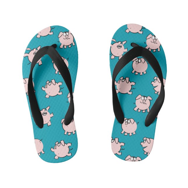 Funny Cartoon Comic Pig Wählen Sie Farbfop Kinderbadesandalen (Fußbett)