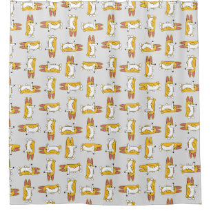 Funny Cartoon Corgi Pattern Duschvorhang