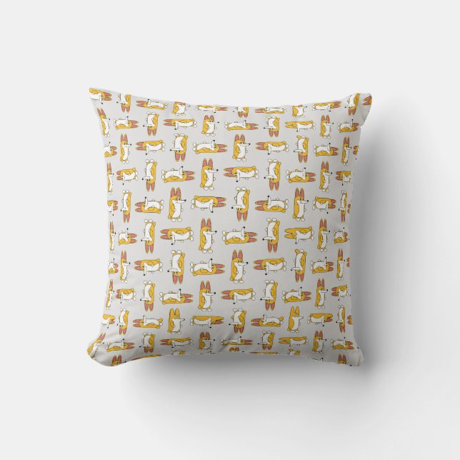 Funny Cartoon Corgi Pattern Kissen (Vorderseite)