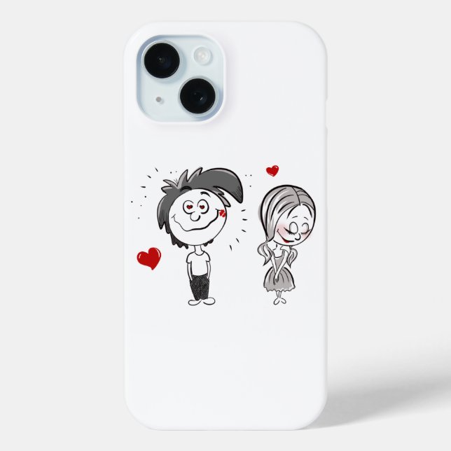 Funny Cartoon Couple Case-Mate iPhone Hülle (Rückseite)