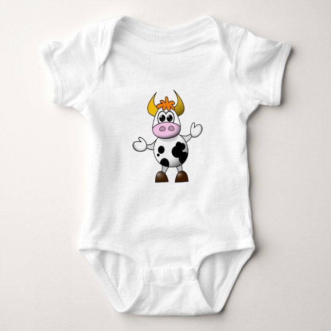 Funny Cartoon Cow Baby Strampler (Vorderseite)