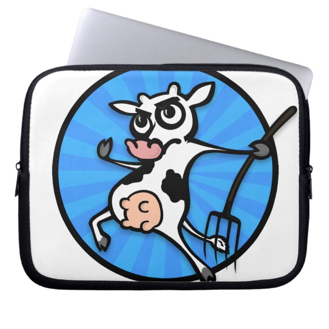 FUNNY CARTOON COW LAPTOP SLEEVE (Vorderseite)