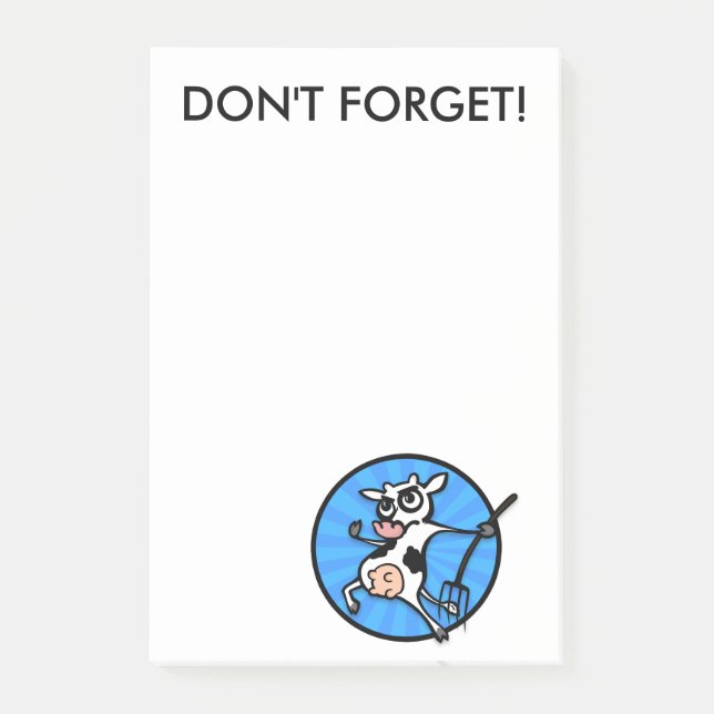 FUNNY CARTOON COW POST IT NOTEPAD POST-IT KLEBEZETTEL (Vorderseite)
