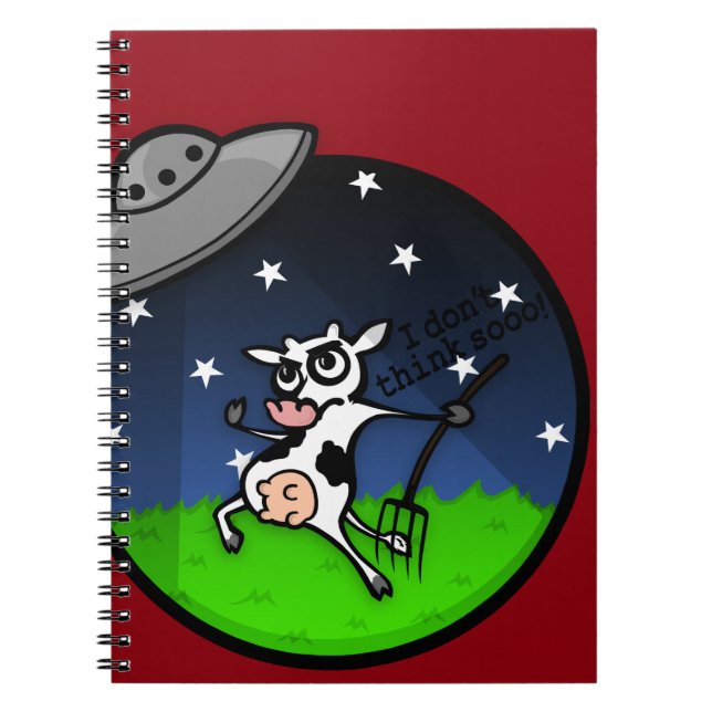 FUNNY CARTOON COW SPIRAL NOTEBOOK NOTIZBLOCK (Vorderseite)
