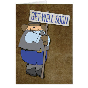 Funny Cartoon Cowboy Get-Well-Card