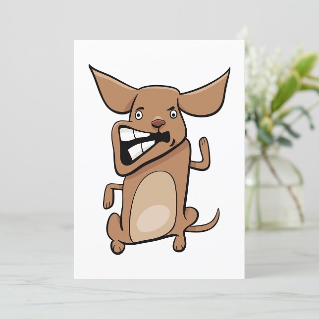 Funny Cartoon Crazy Dog Unglaublich witzig Niedlic Einladung (Von Creator hochgeladen)