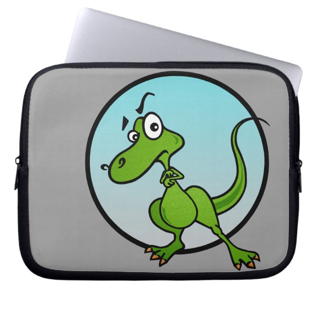 FUNNY CARTOON DINOSAUR LAPTOP SLEEVE (Vorderseite)