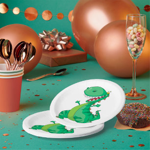 Funny Cartoon Dinosaur Roaring T-Rex Pappteller