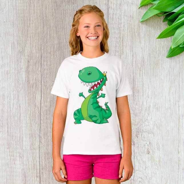 Funny Cartoon Dinosaur Roaring T-Rex T-Shirt (Von Creator hochgeladen)