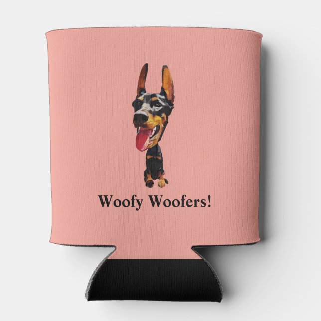 Funny Cartoon Doberman Pinscher Can Cooler Dosenkühler (Rückseite)