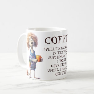Funny Cartoon Dog Kaffee kopiert rückwärts Kaffeetasse