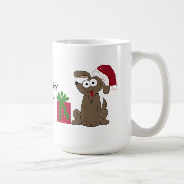 Funny Cartoon Dog mit Sprichwort Kaffeetasse (Rechts)