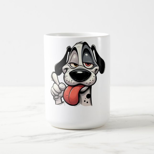 funny cartoon dog mug with tongue out (Centre)