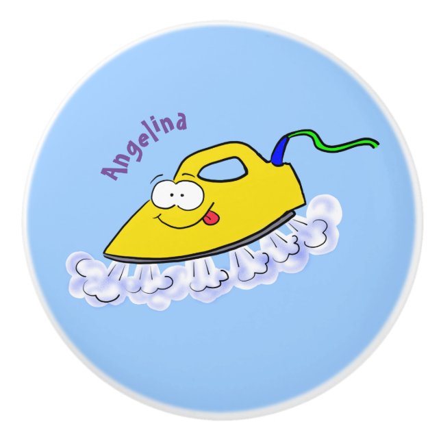 Funny Cartoon Eisen Wäsche Illustration Keramikknauf (Vorderseite)
