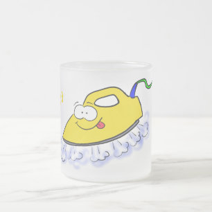 Funny Cartoon Eisen Wäsche Illustration Mattglastasse