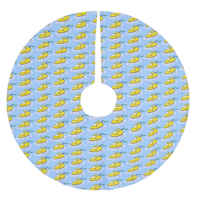 Funny Cartoon Eisen Wäsche Illustration Polyester Weihnachtsbaumdecke (Vorderseite)