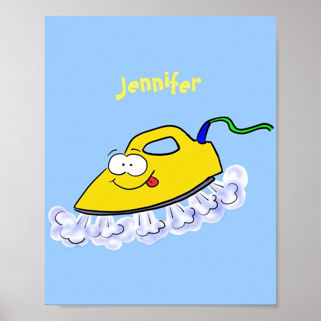 Funny Cartoon Eisen Wäsche Illustration Poster (Vorne)