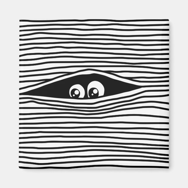 Funny Cartoon Eyes sieht unsichtbar Magnet (Vorne)