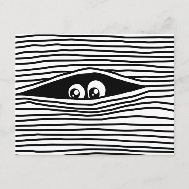 Funny Cartoon Eyes sieht unsichtbar Postkarte (Vorderseite)